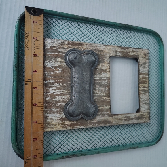 Metal Dog Picture Frame Fence Wood Metal Bone Farmhouse Decor Frame - Picture 11 of 16